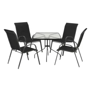 Baštenska garnitura SET 5 sto 80 x 80 x 70 cm i 4 stolice